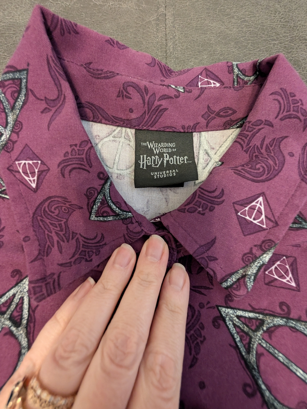 Women's Purple Harry Potter Button-Up Shirt